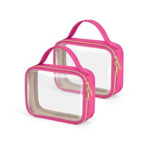 Tsa Approved Toiletry Bag, 2 Pack Clear Makeup Bags With Handles, Quart Size🤟